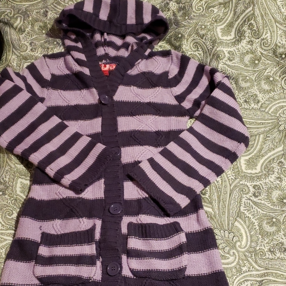 Cherry Stix long hooded sweater